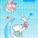 Tapet - Winnie the Pooh Grisling og stjerner - 100 x 280 cm