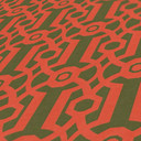 retro tapet i grafisk stil grøn orange - vintage geometrisk non-woven tapet