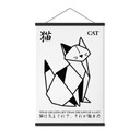 Affiche textile Origami Géométrique Chat - Krygowski