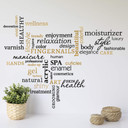 Muursticker Wellness Words zwart-goud