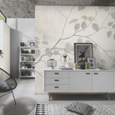 Tapet med bladmotiv Big Pictures grå 4,50 x 2,70 m