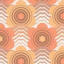 Tapeta z włókniny w kwiaty brązowo-pomarańczowa - kwiecista tapeta retro - tapeta vintage