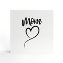 Billede af træ til at sætte op - Mor hjerte - 15x15 cm