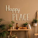dekoracyjny napis 3D Happy Place - drewno topoli