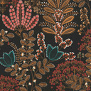 Tapeta flizelinowa z liśćmi w stylu retro czarna i kolorowa - tapeta w kwiaty kwiaty