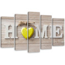 5 stykke lærred print Home House hjerte træ brædder