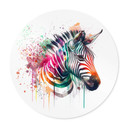 Plakat Heine - Tęczowa Zebra - Okrągły