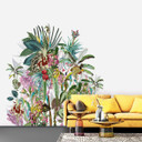 Abstrakt blomstertapet Fototapet, blå blomster 3,40 x 2,12 m