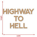 Litery drewniane Highway to Hell - MDF Natur