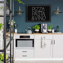 Obraz na płótnie Pizza Pasta & Vino czarny