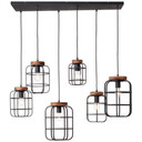 Pendelleuchte Inga, braun, 130 x 110 cm, Holz Pendellampe
