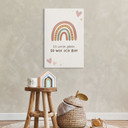 Leinwandbild mit Boho-Regenbogen - Affirmation 'Ich werde geliebt' für Kinder