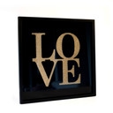 Wandbild Love - Gold Glitzer