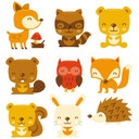 Sticker mural - Animaux de la forêt (set)