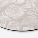 Billede af vilde blomster i kridtlook beige - Bloomery Decor - rund – print på aluminium