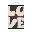 Obraz tkaniny z typografią - Love you Retro Letters