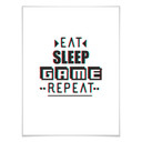 Plakat Eat sleep game repeat - efekt usterki