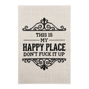Stoffbild Happy Place Spruch Stickmuster - Magnusson - 30x45 cm