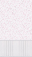 Blomstermønster pink - vintage stil med træpanel - udvideligt Ikke-vævet tapet