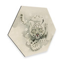 Hexagon Dibond Braun - Sneeuwluipaard