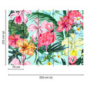 Designwalls non-woven tapet FlamingoArt flamingo jungle i farverig og blå