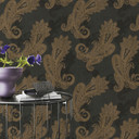 Rasch non-woven tapet, tapet i indisk stil mat sort