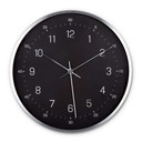 Moderne Wanduhr in Schwarz-Silber-Optik Ø30 cm