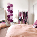 3D Hexagon Alu-Dibond sæt - Magenta (sæt med 7)