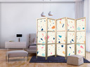 Japanischer Paravent, Raumteiler freistehend, Trennwand - Terrazzo with Multicolored Large Elements