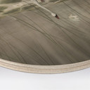 Houten Wanddecoratie lotusbloemen met zwaan in het water in grijs - Ms Tiff - Rond