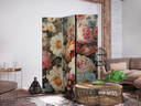 Paravent, Raumteiler freistehend, Trennwand - Scent of Nature - Beautiful Garden Flowers in Pastel C
