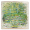 Obraz drewniany Monet - Staw z liliami wodnymi i japoński most - 40x41,5 cm