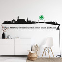 Wandtattoo SpVgg Greuther Fürth Skyline mit Kleeblatt farbig 2