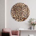Glasbillede - Vild leopard - Dyreprint - Tunaboylu - Rund
