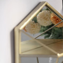 Wandregal Wandspiegel Geometrischer Diamant - Goldoptik - 30x35x13 cm