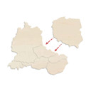 Okleina drewnopodobna z topoli - Mapa Europy Środkowej