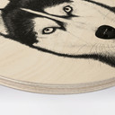 Obraz drewniany Siberian husky - portret psa - Korenkova - okrągły