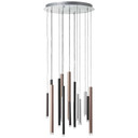 Pendelleuchte Eddy, braun, 180 x 55,3 cm, Metall Pendellampe, dimmbar