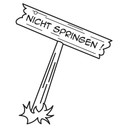 Wandtattoo Nicht springen!
