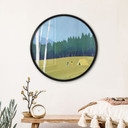 Plakat Camping ved skoven - Rivers - Rund
