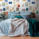 Fototapet med abstrakte kunstmotiver farverigt - nonwoven tapet med galleridesign - moderne tapet