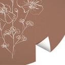 Wild Rose Bouquet Mocha Mousse | Fototapeta kwiatowa - Ilustracja anyżu - Okrągła - tapeta flizelino