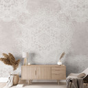 Delikatna mandala na szaro-beżowej fototapecie - Bloomery Decor