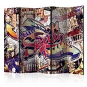 Paravent Séparation de pièce - Graffiti cool , 5 pièces - 225x172 cm
