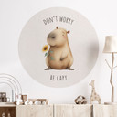 Naklejka na ścianę Capybara - Don't worry be capy - Round