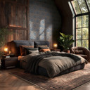 Ikke-vævet tapet Davide Ornament Blue Brown Metallic - Maison Du Temps Neo-Klassik stue