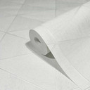 Non-woven tapet med geometrisk mønster, trekanter hvid grafik