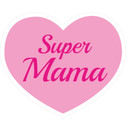 Wallsticker -  Super Mama rosa