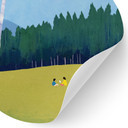 Wallsticker Camping vid skogen - Rivers - Rund