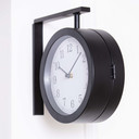 Bahnhofsuhr im Vintage Style aus Metall, schwarz | 28x25,3 cm